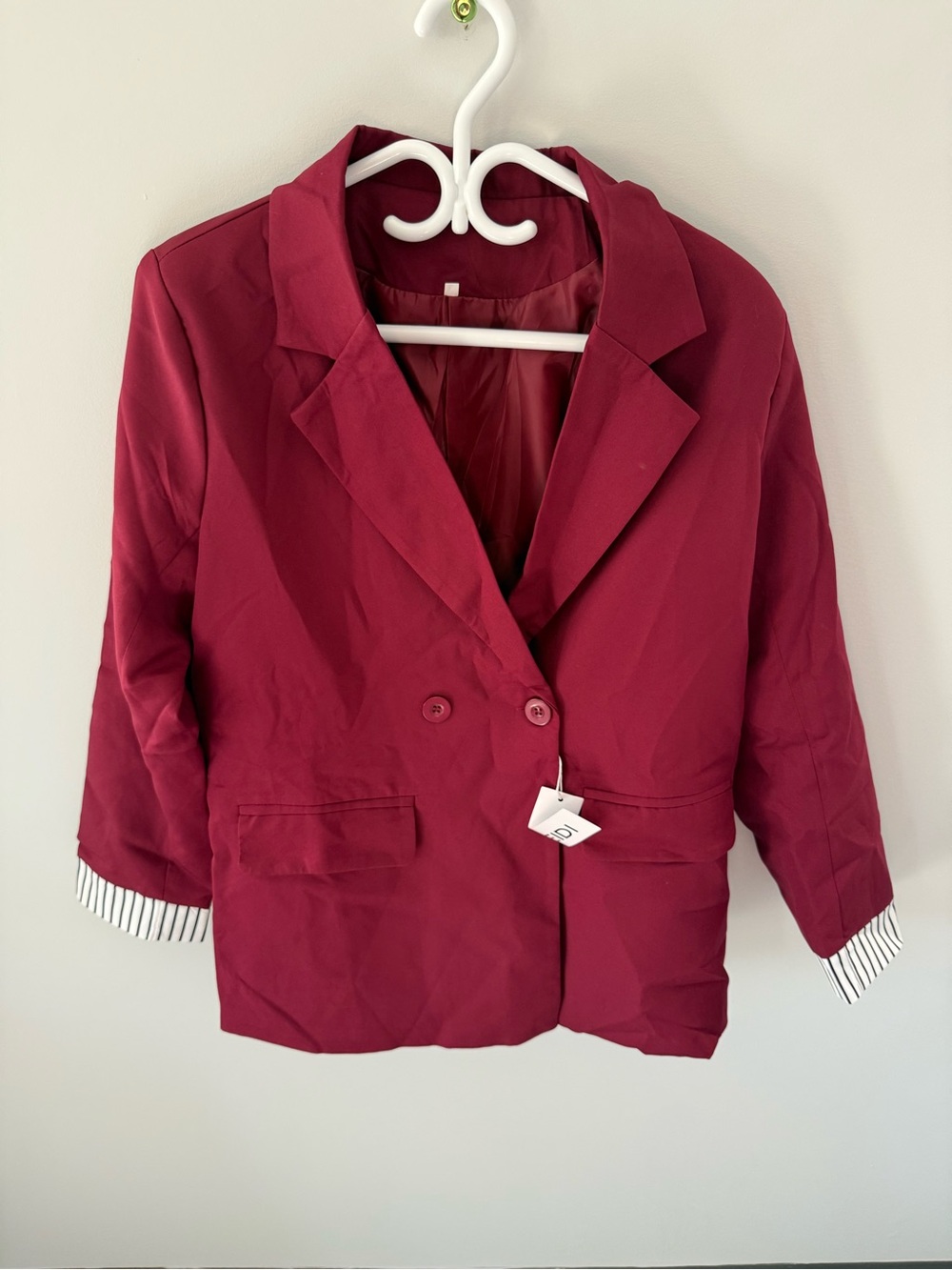 Women's Burgundy Double-Breasted Blazer